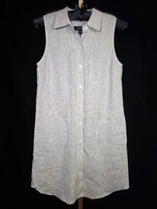 Karen Kane Dresses & Skirts - Karen Kane Sleeveless Linen Shirtdress Oat XS